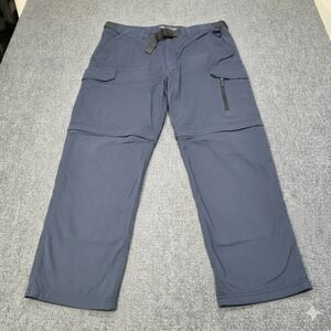 BC Clothing Mens XXL Convertible Cargo Pants Navy Blue Zip Off Leg Hiking Travel